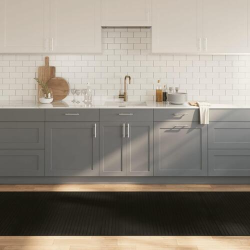 Gulvtæppe 100x1000 cm rektangulær bambus sort