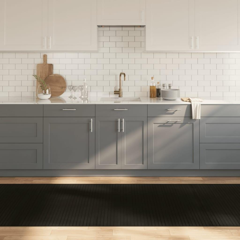 Gulvtæppe 100x1000 cm rektangulær bambus sort