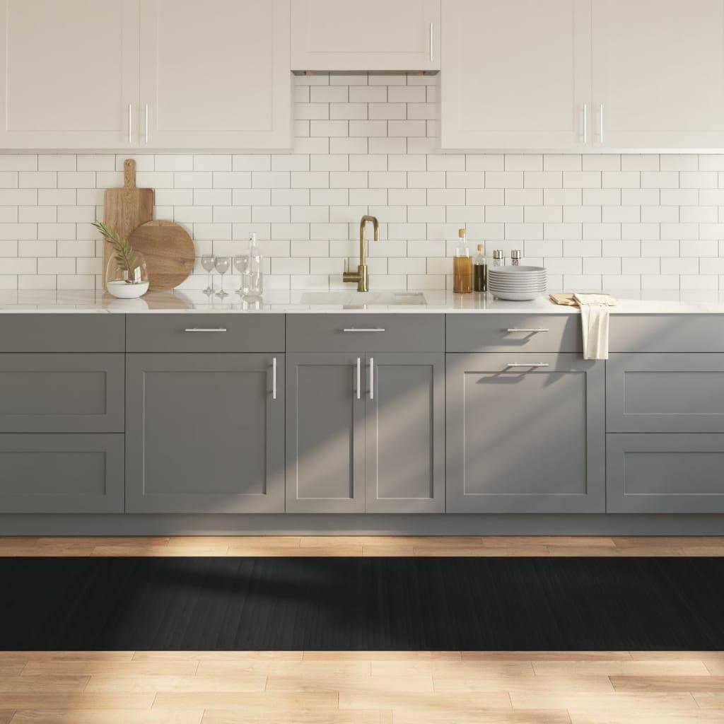 Gulvtæppe 80x1000 cm rektangulært bambus sort