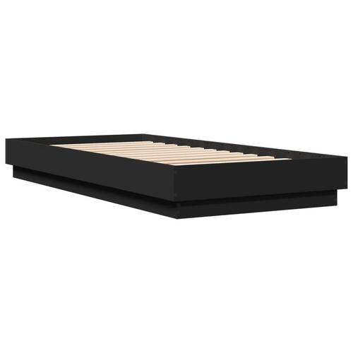 Sengeramme 100x200 cm konstrueret træ sort