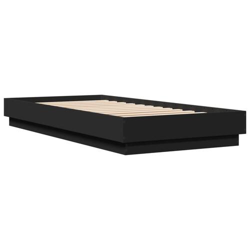 Sengeramme 100x200 cm konstrueret træ sort