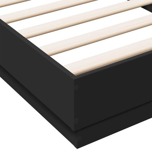 Sengeramme 100x200 cm konstrueret træ sort