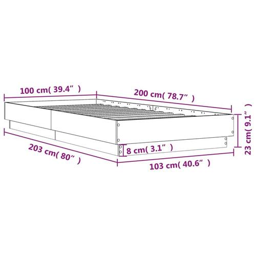 Sengeramme 100x200 cm konstrueret træ sort