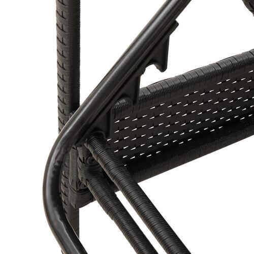 Liggestol med hynde 63x200x81 cm polyrattan sort