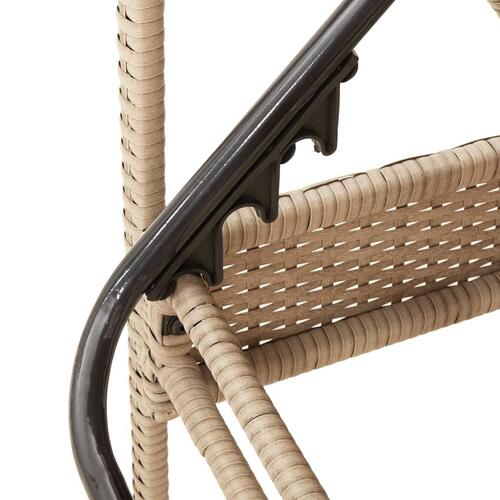 Liggestol med hynde 63x200x81 cm polyrattan beige