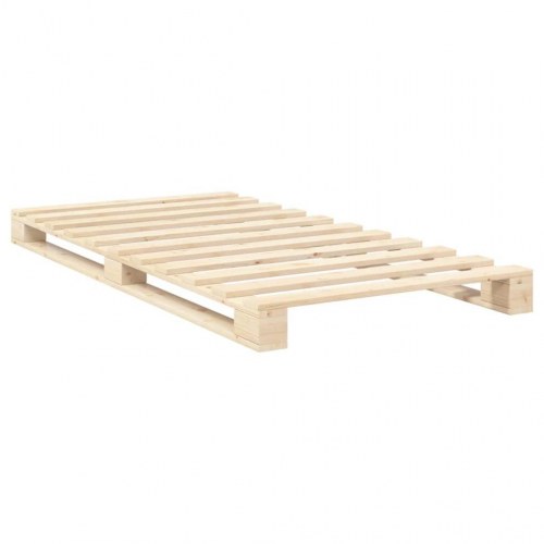 Sengeramme med sengegavl 100 x 200 cm - massivt fyrretræ