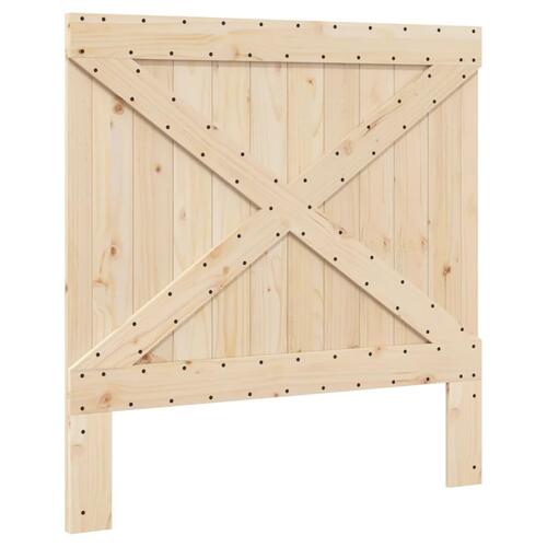 Sengeramme med sengegavl 100x200 cm massivt fyrretræ grå