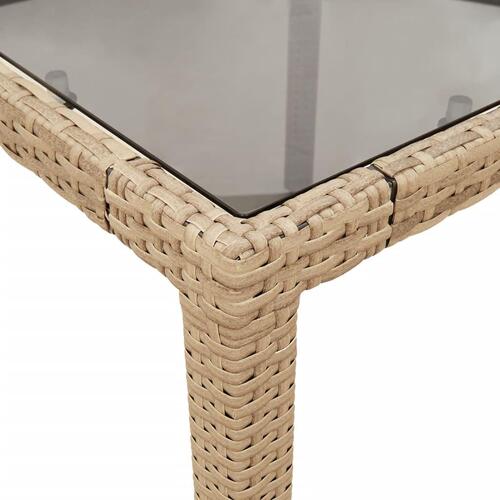 Spisebordssæt til haven 9 dele med hynder polyrattan og glas