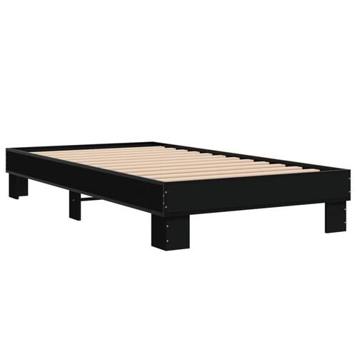 Sengeramme 90x200 cm konstrueret træ og metal sort