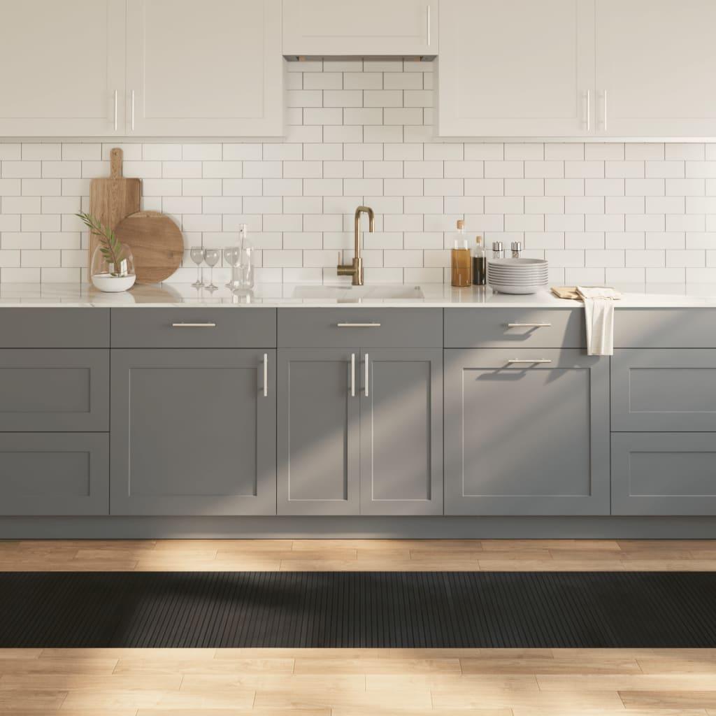 Gulvtæppe 60x400 cm rektangulær bambus sort billede