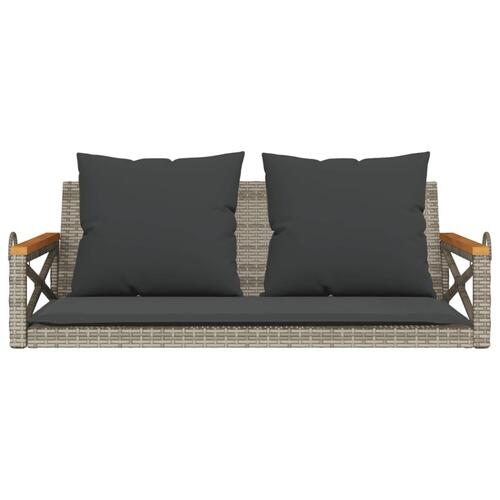 Gyngebænk med hynder 109x62x40 cm polyrattan grå