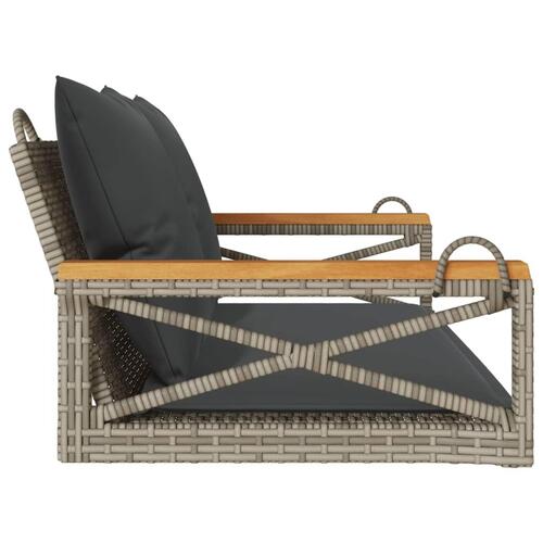 Gyngebænk med hynder 109x62x40 cm polyrattan grå