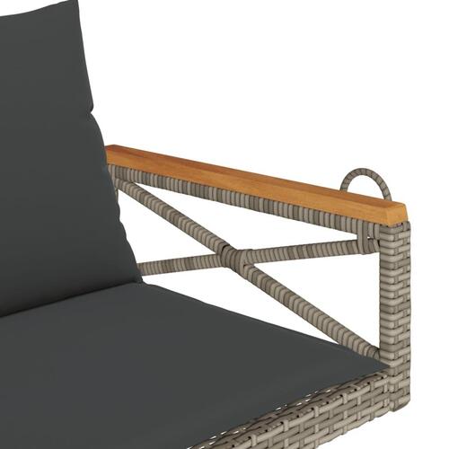Gyngebænk med hynder 109x62x40 cm polyrattan grå