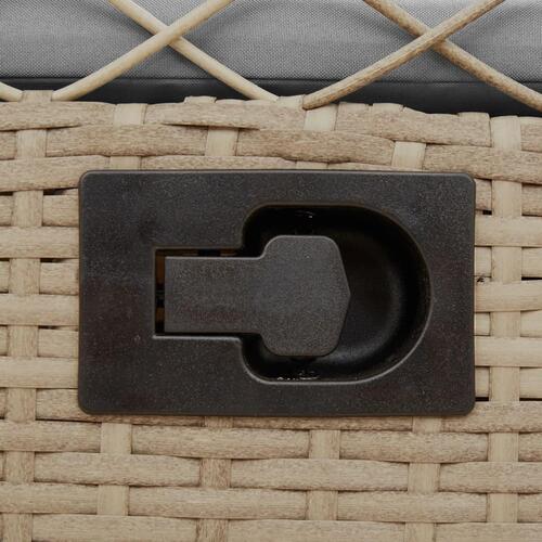 Havestole 2 stk. med lænefunktion polyrattan beige