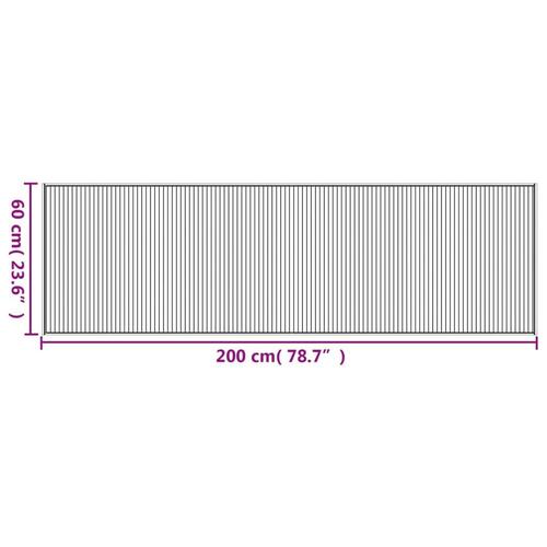 Gulvtæppe 60x200 cm rektangulær bambus brun