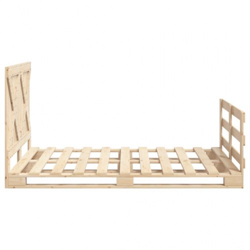 Sengeramme med sengegavl 140 x 200 cm i massivt fyrretræ