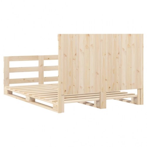 Sengeramme med sengegavl 140 x 200 cm i massivt fyrretræ