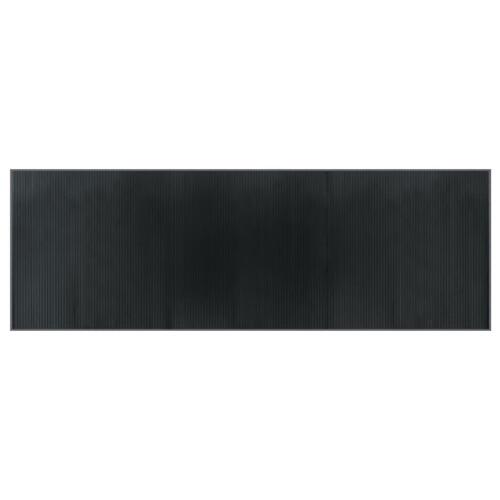 Gulvtæppe 100x300 cm rektangulær bambus grå