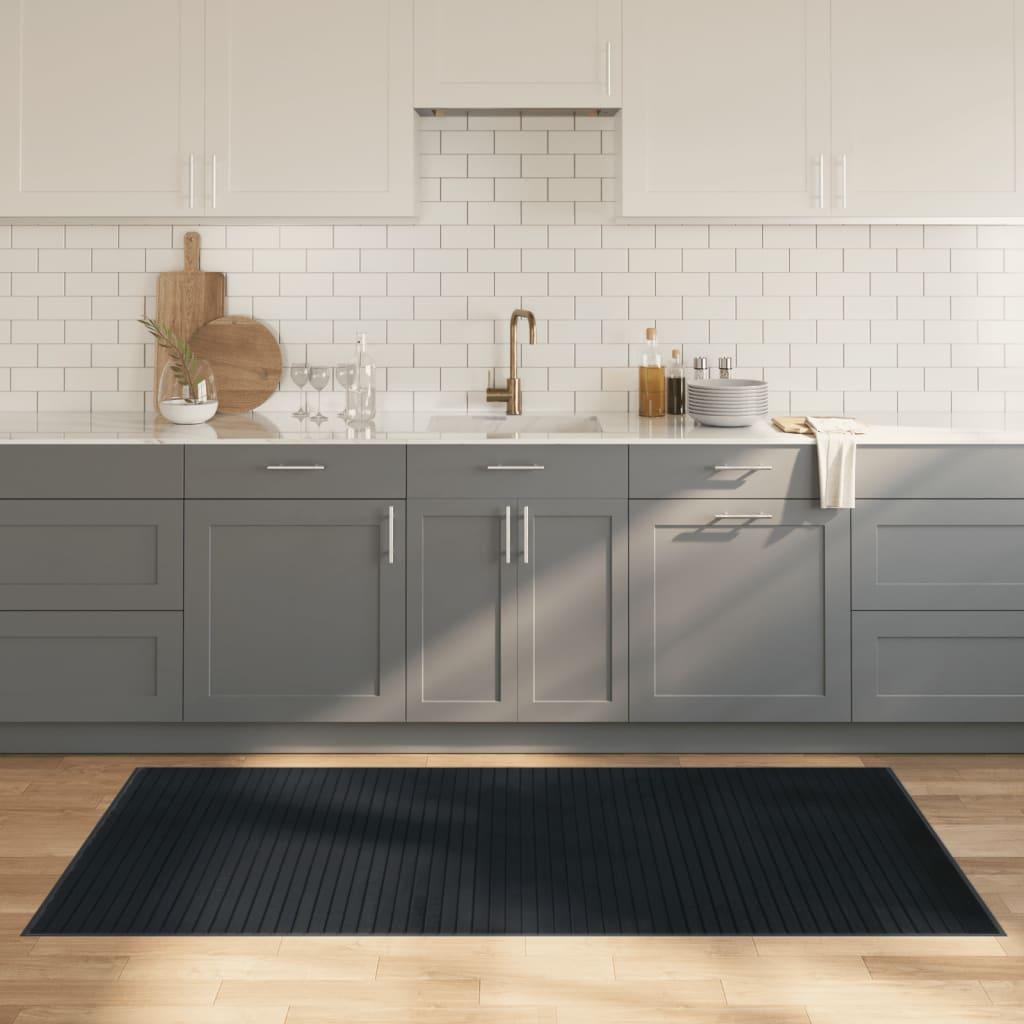 Gulvtæppe 100x200 cm rektangulær bambus grå