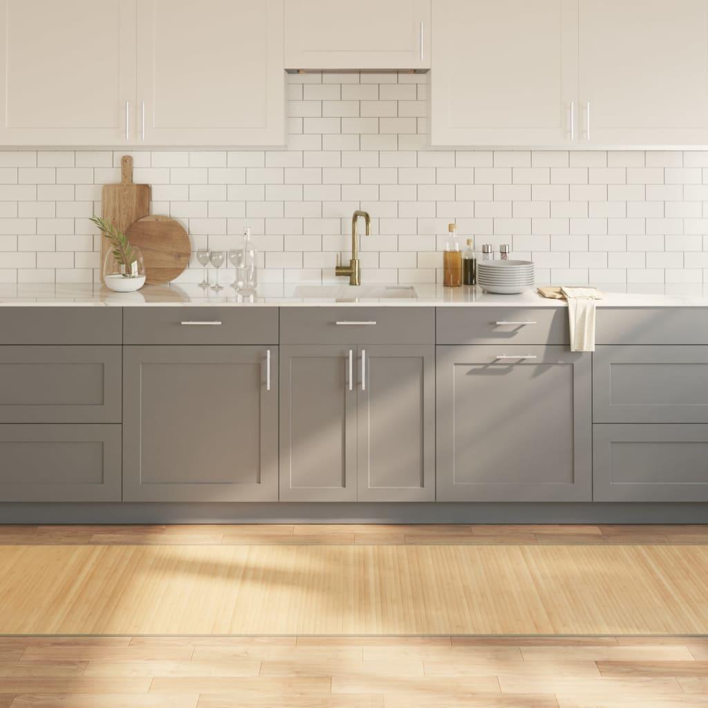 Gulvtæppe 80x1000 cm rektangulær bambus lys naturfarvet billede