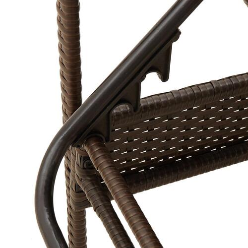 Liggestol med hynde 63x200x81 cm polyrattan brun