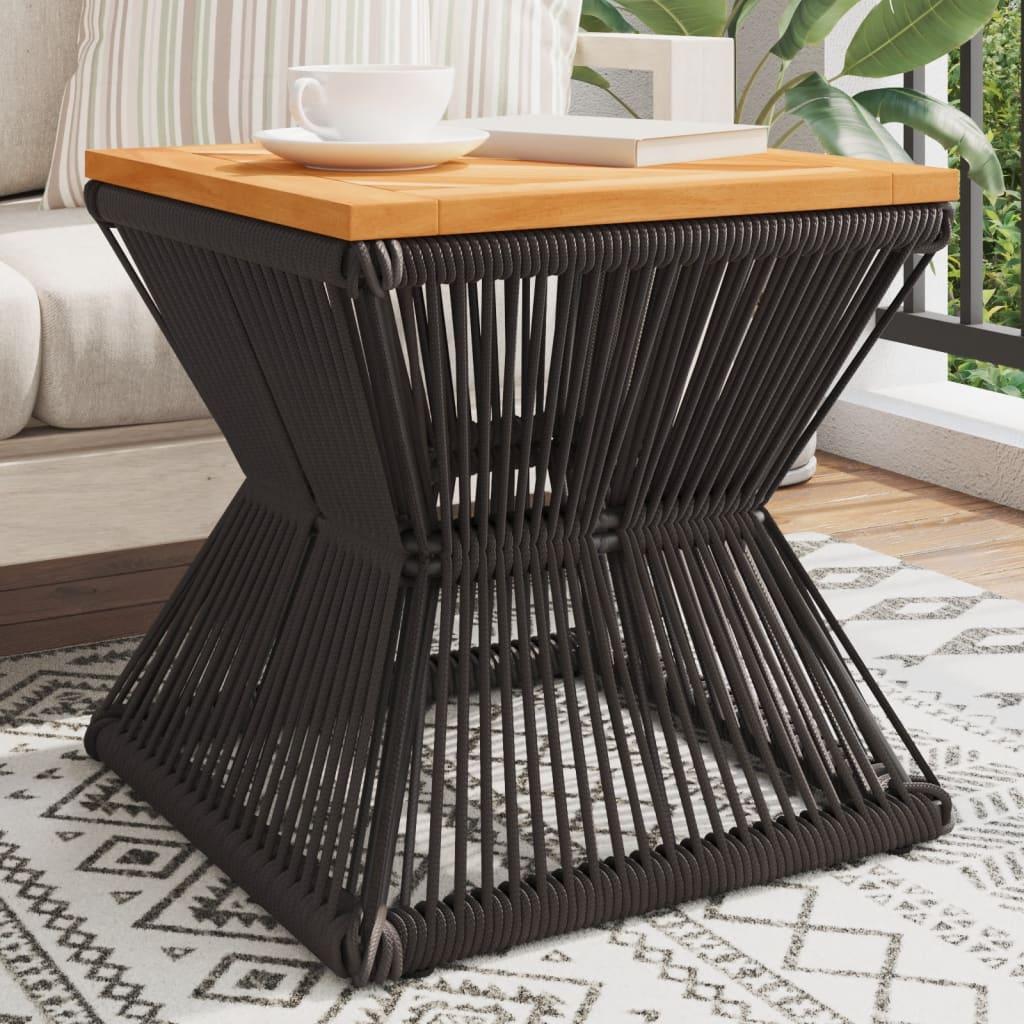 Sofabord med trådnetbase 38x38x38 cm massivt akacietræ sort billede