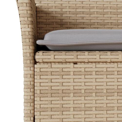 Bistrosæt til haven 3 dele med hynder polyrattan og glas beige