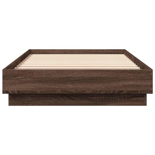 Sengeramme 100x200 cm uden madras konstrueret træ brunt eg