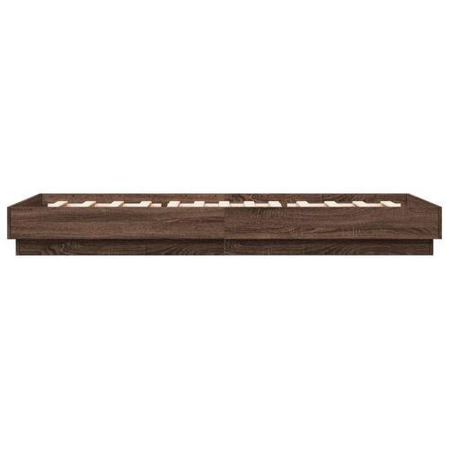Sengeramme 100x200 cm uden madras konstrueret træ brunt eg