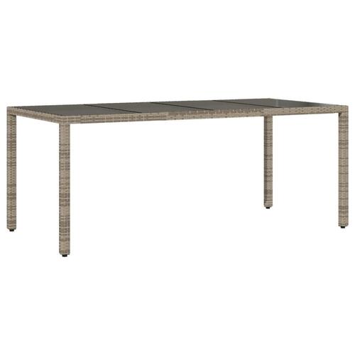 Spisebordssæt til haven 7dele med hynder polyrattan og glas grå