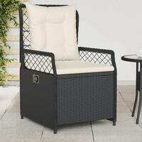 Havestole 2 stk. med lænefunktion polyrattan sort