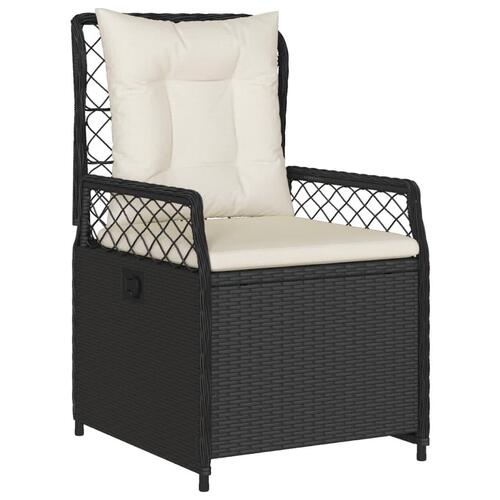 Havestole 2 stk. med lænefunktion polyrattan sort