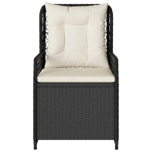 Havestole 2 stk. med lænefunktion polyrattan sort