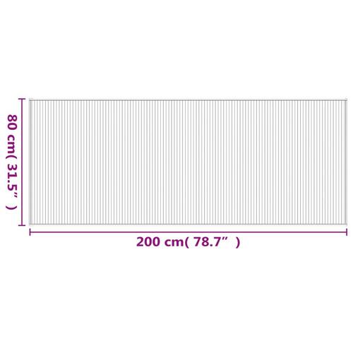Gulvtæppe 80x200 cm rektangulær bambus brun