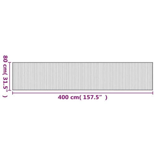 Gulvtæppe 80x400 cm rektangulær bambus brun
