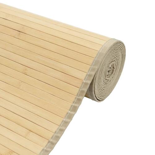 Gulvtæppe 100x1000 cm rektangulær bambus lys naturfarvet