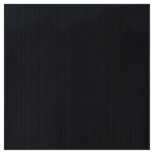 Gulvtæppe 100x100 cm firkantet bambus sort