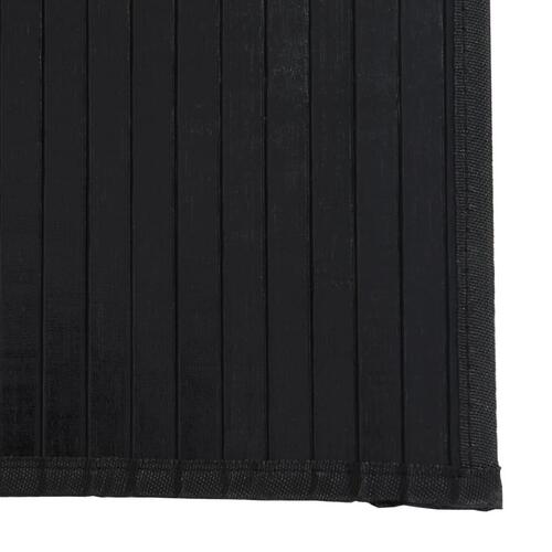 Gulvtæppe 100x100 cm firkantet bambus sort