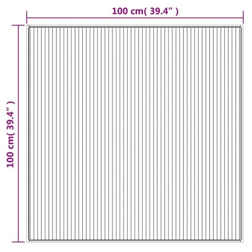 Gulvtæppe 100x100 cm firkantet bambus sort