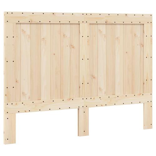 Sengeramme med sengegavl 140x200 cm massivt fyrretræ grå