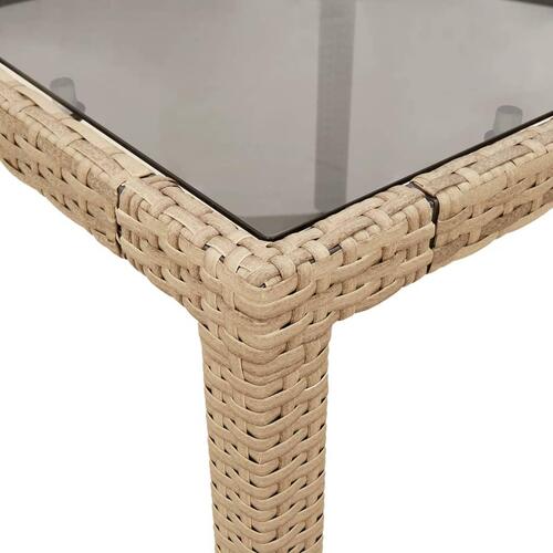 Spisebordssæt til haven 5 dele med hynder polyrattan og glas
