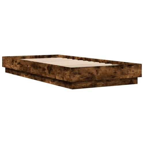 Sengeramme 100x200 cm uden madras konstrueret træ røget eg