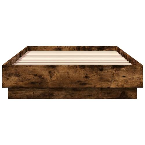 Sengeramme 100x200 cm uden madras konstrueret træ røget eg