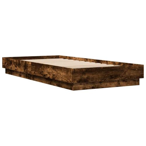 Sengeramme 100x200 cm uden madras konstrueret træ røget eg