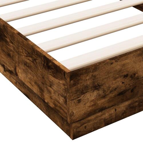 Sengeramme 100x200 cm uden madras konstrueret træ røget eg