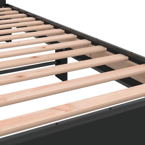 Sengeramme 75x190 cm konstrueret træ og metal sort