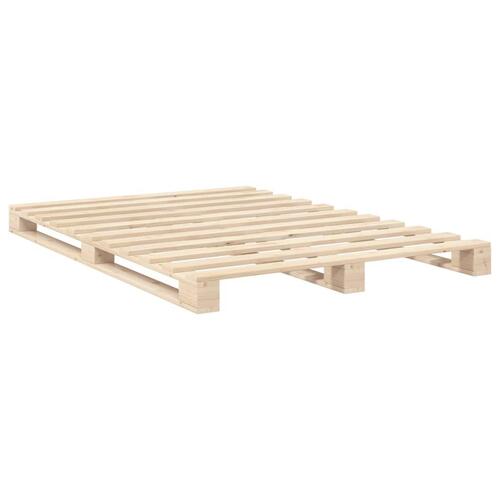 Sengeramme med sengegavl 140x200 cm massivt fyrretræ hvid