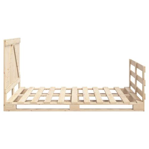 Sengeramme med sengegavl 140x200 cm massivt fyrretræ hvid