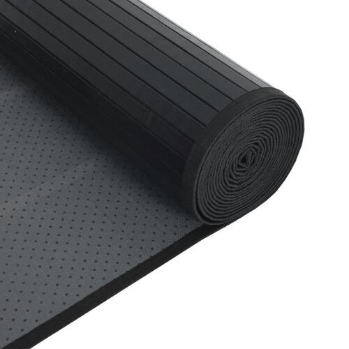 Gulvtæppe 70x200 cm rektangulær bambus sort