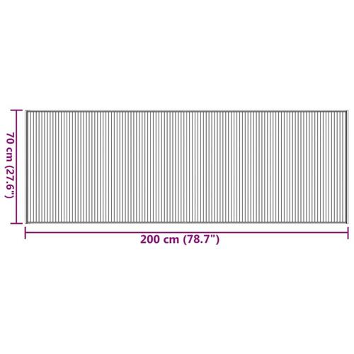 Gulvtæppe 70x200 cm rektangulær bambus sort